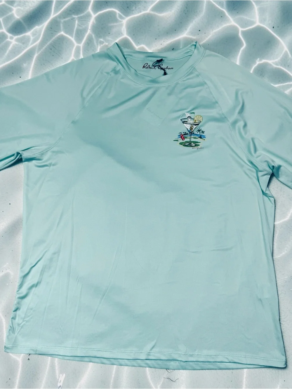 NWT New Robert Graham Long Sleeve Swim Rash Guard Shirt In Cabbage Size L